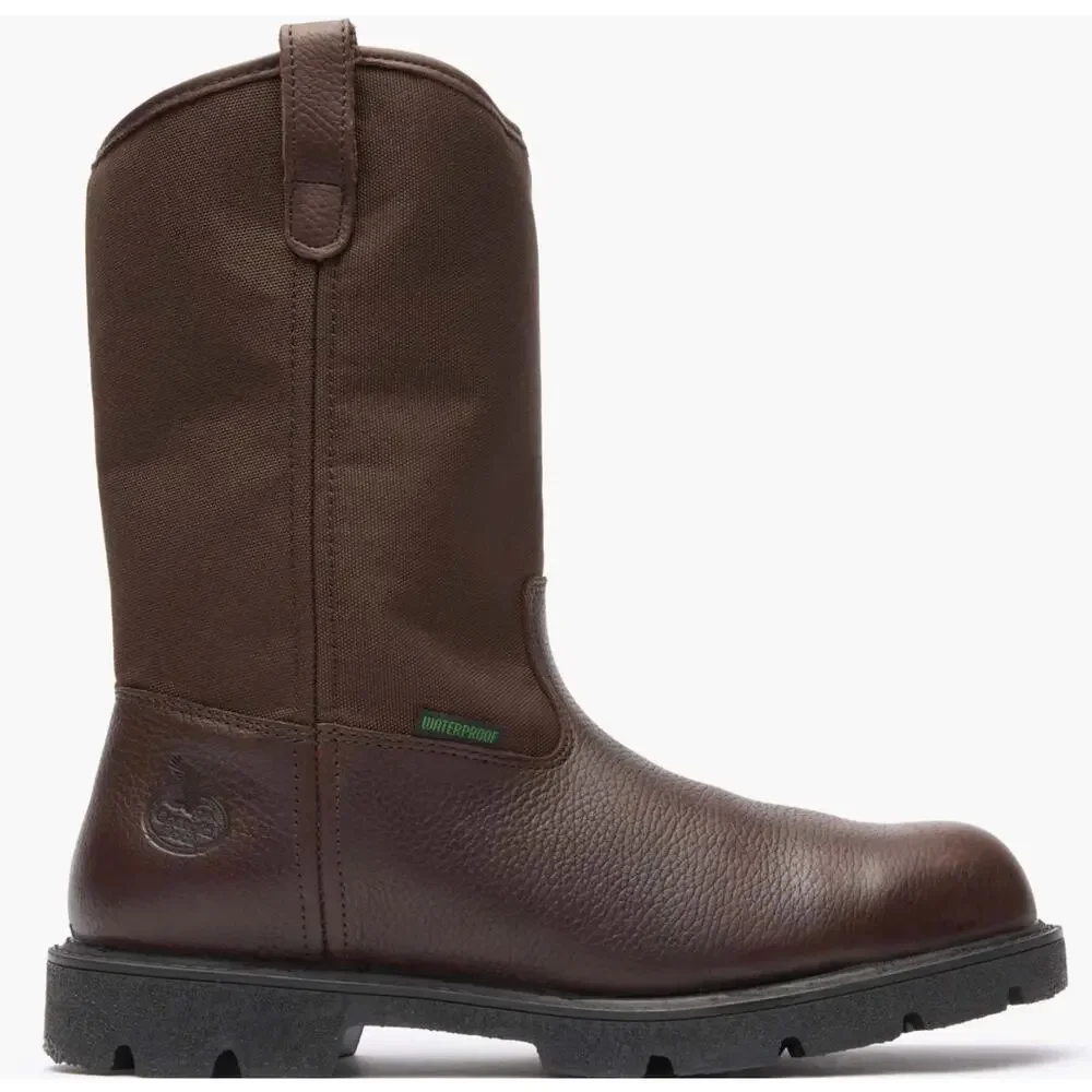 Georgia Boots Wellington Mens 10 M Waterproof‎ Steel Toe Leather Utility Brown